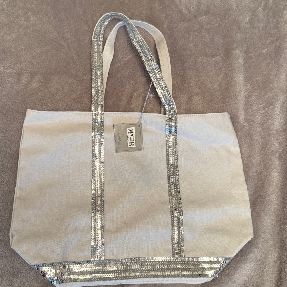 Sequin Strap Tote - powder blue by MAGGIB